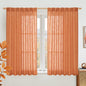 Burnt Orange Linen Curtains 54 Inch Length 2 Panels by LAMIT