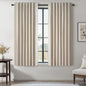 Topfinel Beige White Linen Blackout Curtains 63 Inches Long 2 Panels by Topfinel
