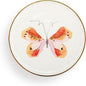 DEMDACO Decorative Hanging Salad Plate, 8 Inch Ceramic Stoneware, Fuchsia Butterfly