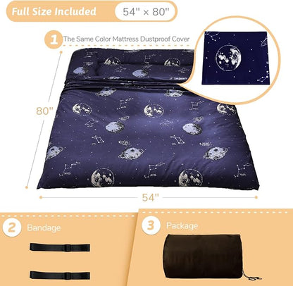 MAXYOYO Navy Space Adventure Japanese Floor Futon Mattress, Thicken Tatami Mat - Image 2