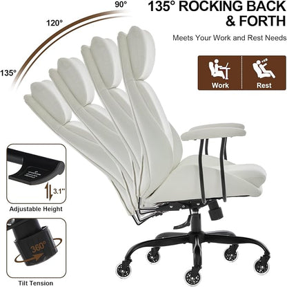 E-Motie Office Chair, Leather Desk Chair - Image 6