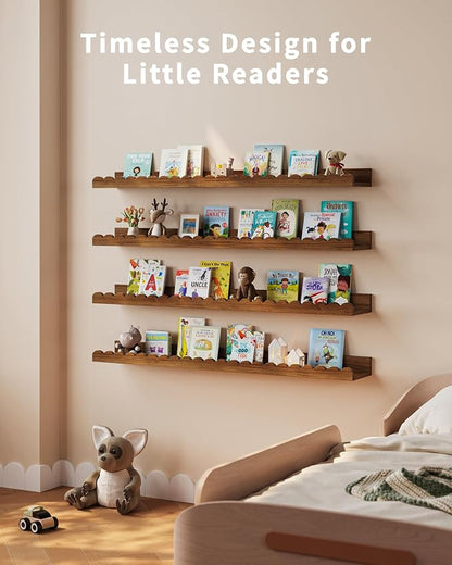 Shario Nursery Book Shelves, Scalloped Shelves, Wall Book Shelves - Image 5