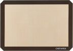 CHEFMADE 17-Inch Silicone Baking Mat with Measurements, Non-stick Heat Resistant Rolling Dough Mat, for Pastry,Pizza, Fondant and Pie Crust Making 11.7" x 16.7" (Brown)