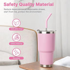 Metal Straws Reusable for YETI 30 oz Tumbler,9.5 "Stainless Steel Drinking Straws with Silicone Tip for 30 oz Cup Tumbler, Cleaning Brush, 1 Portable Bag