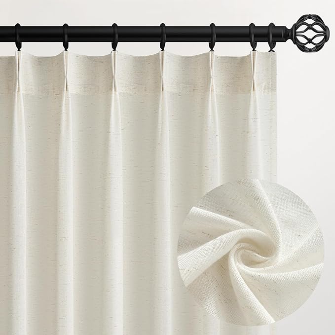 Pinch Pleated 92 Inch Curtains 2 Panels by Topfinel