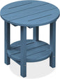 SERWALL Round Outdoor Side Table, HDPE Small Adirondack End Table, 2-Tier Patio by SERWALL