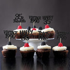 Gyufise 30 Pack Vintage 1989 Cupcake Toppers Black Glitter Thirty Five Happy 35 Cake Decorations Cheers to 35 Years Birthday Cupcake Picks 35th Birthday Anniversary Cake Decorations