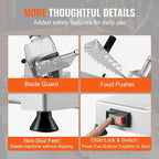 Meat Slicer, 340W Electric Deli Food Slicer with 10" SUS420 Stainless Steel Blade and Built-in Sharpening Stone, 0-0.6 inch Adjustable Thickness for Commercial and Home Use, Cut Meat and Cheese
