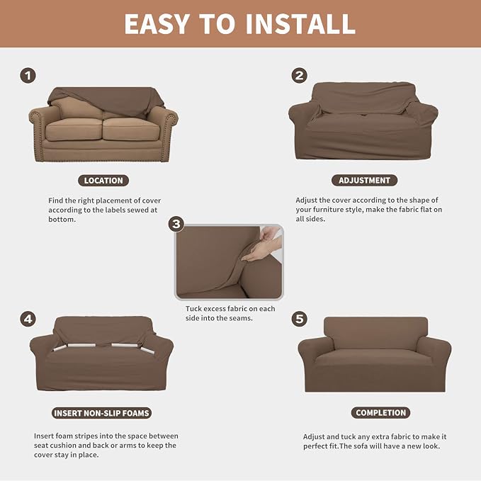 Easy-Going 100% Waterproof Chair Couch Cover, Stretch Jacquard Sofa Cover | - Image 5