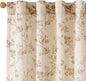 Extra Long Taupe Vintage Floral Linen Curtains Farmhouse 2 Panels | Elisa by Lazzzy