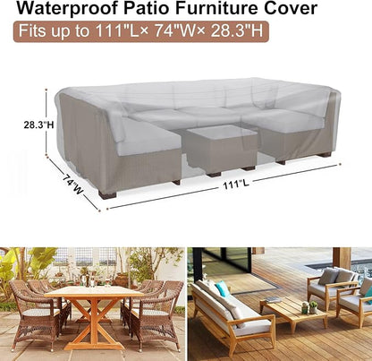 Patio Furniture Set Cover Waterproof, Mrrihand Outdoor Sectional Sofa Set Cover - Image 2