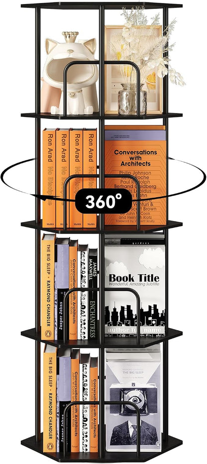 SUNMORY 4 Tier Rotating Bookshelf Tower, Revolving 360 ° Spinning Bookcase - Image 9