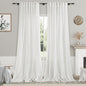 Off White Curtain 102 inches Long 2 Panels Set by Nanspring