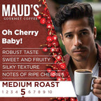 Maud's Cherry Flavored Coffee Pods, 18 ct, Medium Roast Flavored Coffee in Recyclable Single Serve Pods – 100% Arabica Beans, Compatible with Keurig K Cups Maker