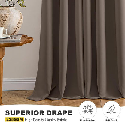 MIULEE Blackout Curtains for Bedroom 2 Panels 40 x 72 Inch Long Tan Brown | - Image 5