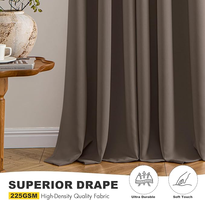 MIULEE Blackout Curtains for Bedroom 2 Panels 40 x 63 Inch Long Tan Brown | - Image 5