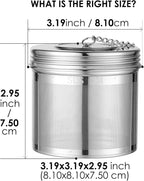 Extra Large Tea Infuser -304 Stainless Steel with Threaded Lid & Chain Hook-Perfect for Loose Leaf Tea,Cooking,Herbs,Iced Tea & Soup - Extra Fine Mesh Tea Strainers