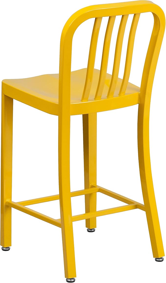 Flash Furniture Commercial Grade 24" High Yellow Metal Indoor-Outdoor Counter - Image 8