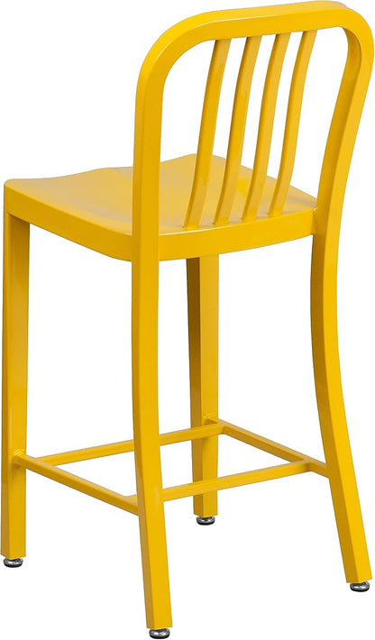 Flash Furniture Commercial Grade 24" High Yellow Metal Indoor-Outdoor Counter - Image 8