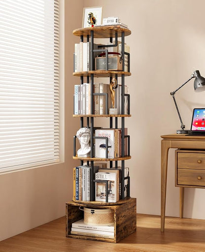 Kalrin 5 Tier Rotating Bookshelf by Kalrin
