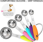 TILUCK Measuring Cups and Spoons Set, Stainless Steel, Kitchen Utensils for Cooking and Baking (12, Colorful)