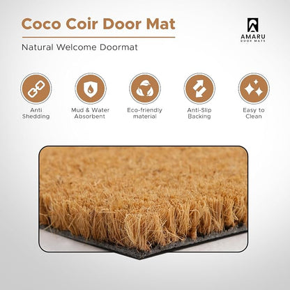 Coir Welcome Mat, 17 x 29 in | 100% Natural Coir, Anti-Shedding, Durable PVC - Image 4
