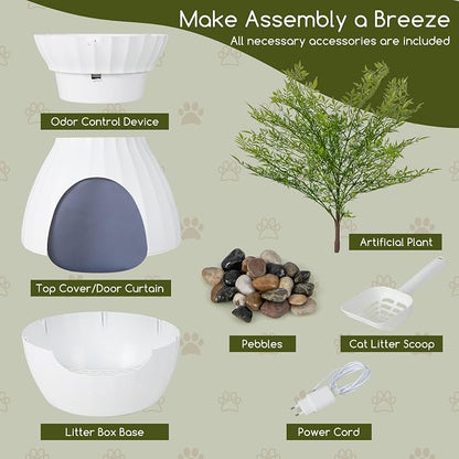 Tangkula Plant Litter Box, Hidden Cat Litter Box Enclosure Furniture - Image 8