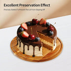 Wood-Cake-Stand With Acrylic Dome Lid, Round Wooden Cake Holder Plate With Cover, 2-in-1 Dessert Table Display Set For Party, Charcuterie Board For Cheese, Chips & Dips, Nachos, Fruit Platter