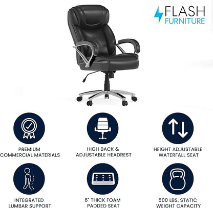 Flash Furniture HERCULES Series Big & Tall 500 lb. Rated Black LeatherSoft - Image 4