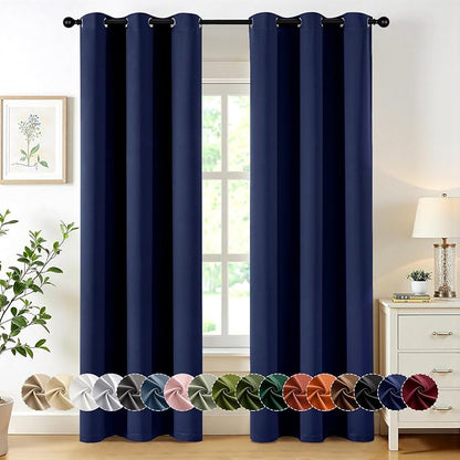 MIULEE Blackout Curtains for Bedroom 2 Panels 40 x 84 Inch Long Navy Blue | by MIULEE