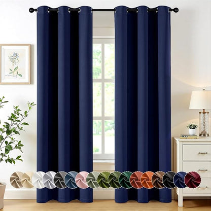 MIULEE Blackout Curtains for Bedroom 2 Panels 40 x 72 Inch Long Navy Blue | by MIULEE