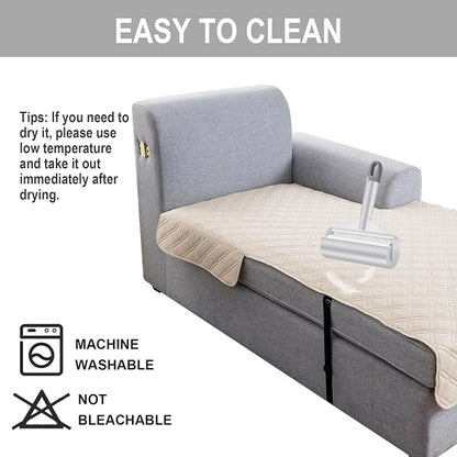 Genina L Shape Couch Cover, Sectional Couch Chaise Covers, Waterproof Washable - Image 6