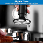 53mm Espresso Tamper & Magnetic WDT Tool, Barista Cofee Tamper with Spring Loaded, Anodized Aluminum Alloy Handle, Stainless Steel Corrugated Base with Cover for Portafilter Basket