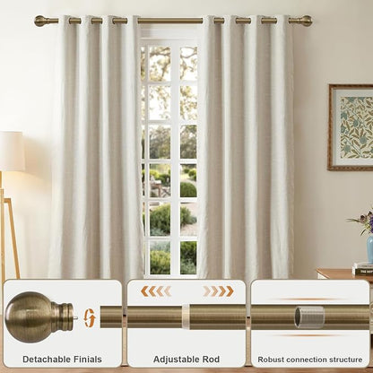 Antique Bronze Curtain Rods for Windows 48 to 84 Inch 1" Diameter Adjustable - Image 3