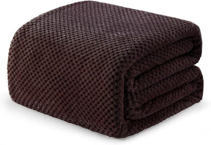 Exclusivo Mezcla Soft Waffle Fleece Bed Blanket Twin XL Size, Coffee | by ExclusivoMezcla