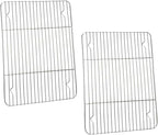 P&P CHEF Cooling Baking Rack Pack of 2, Stainless Steel Cooling Racks for Cooking Baking Roasting Grilling Drying, Dense Wires & Smooth Edge, Easy to clean, Silver, 11.6" x 9"