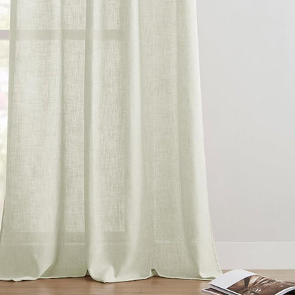 Joydeco Linen Curtains 90 Inch Length 2 Panel Sets, Light Filtering Curtains - Image 6