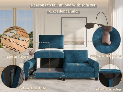 EASE MOOSE 70.6" Velvet Loveseat Sofa, Soft Deep Seat Couches - Image 9