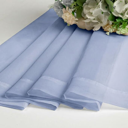 Denim Blue Sheer Curtains 63 Inch Length 2 Panels, Light Filtering Voile - Image 9
