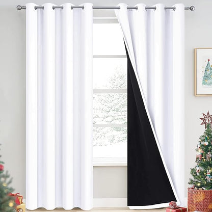 Yakamok Pure White 100% Blackout Curtains 84 Inches Long 52" Wide 2 Panel | by Yakamok