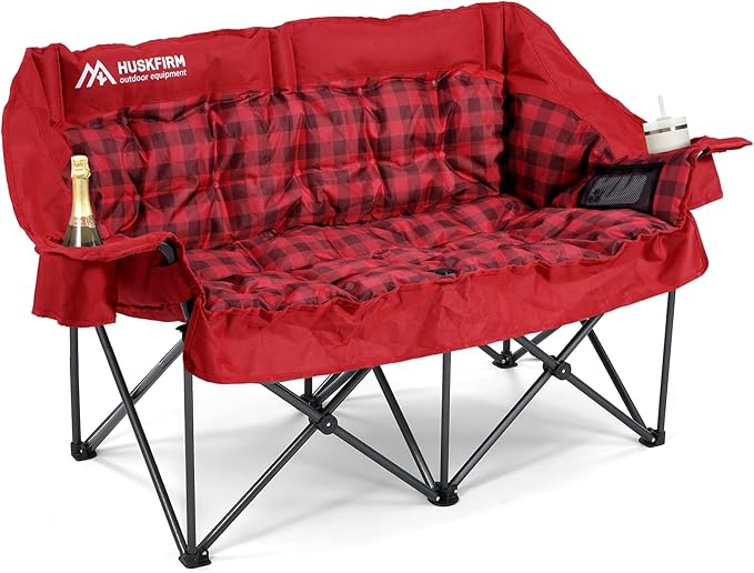 Double Camping Chairs Padded Loveseat Chair by Huskfirm