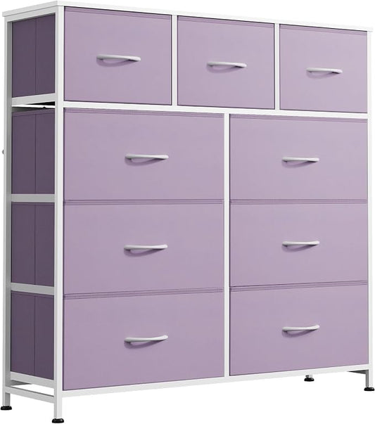 WLIVE 9 Drawer Dresser, Fabric Storage Tower by WLIVE