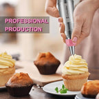 Dessert Decorating Syringe Set, Frosting Piping Kit icing piping kit Food Grade Stainless Steels (6 pro piping tips shooters 50 disposable piping bags) For Baking, Decorating Cupcake, Deviled Eggs