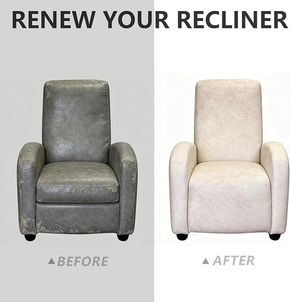 ANARACHON Recliner Chair Covers Leather Look Recliner Cover 4-Piece Slipcovers - Image 6