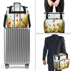 Spring Flower Coffee Maker Carring Bag Colorful Floral Travel Storage Tote Bag Compatible with Keurig K-Mini or K-Mini Plus Portable Single Serve Coffee Brewer Case with Pockets for K-cup Pods