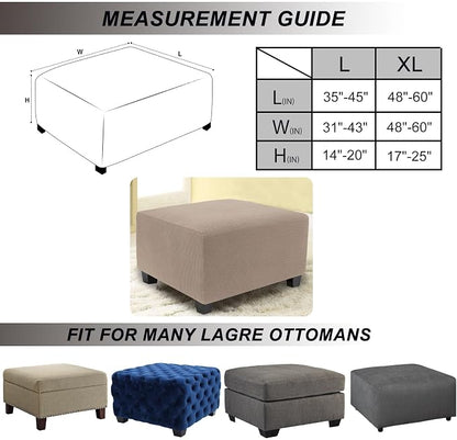 NeColorLife Stretch Ottoman Cover Square Oversized Soft Knitted Jacquard Thick - Image 4