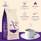 Coffee Bean Direct Organic SWP Decaf City Roast Mexican, Whole Bean Coffee, Medium Roast, 2.5 Pound Bag (Pack of 1)