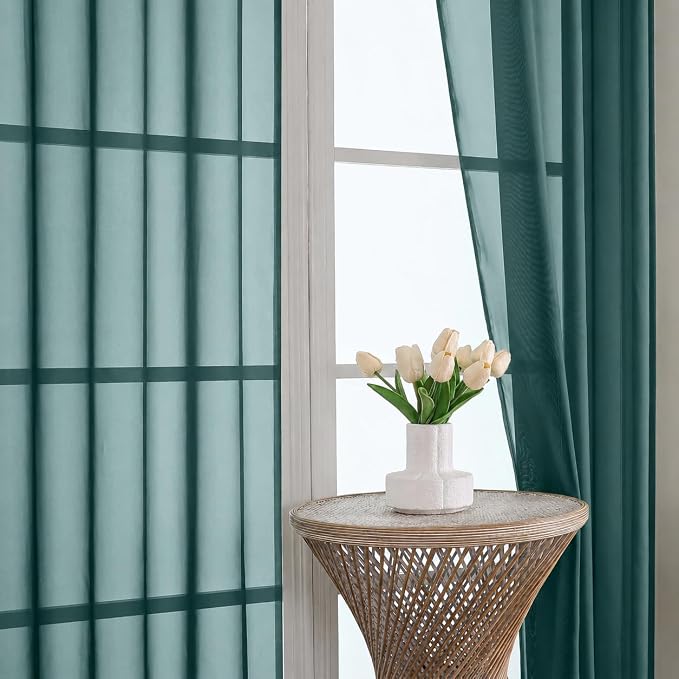 Hunter Green Bedroom Curtains 2 Panel Sets 90 Inch Length, 59 Inch Extra Wide - Image 3