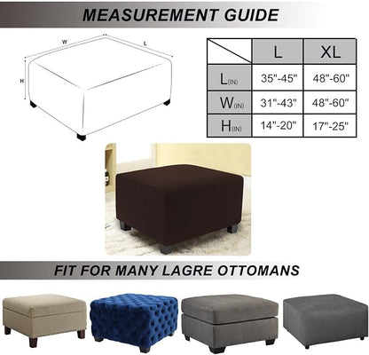 NeColorLife Stretch Ottoman Cover Square Oversized Soft Knitted Jacquard Thick - Image 4