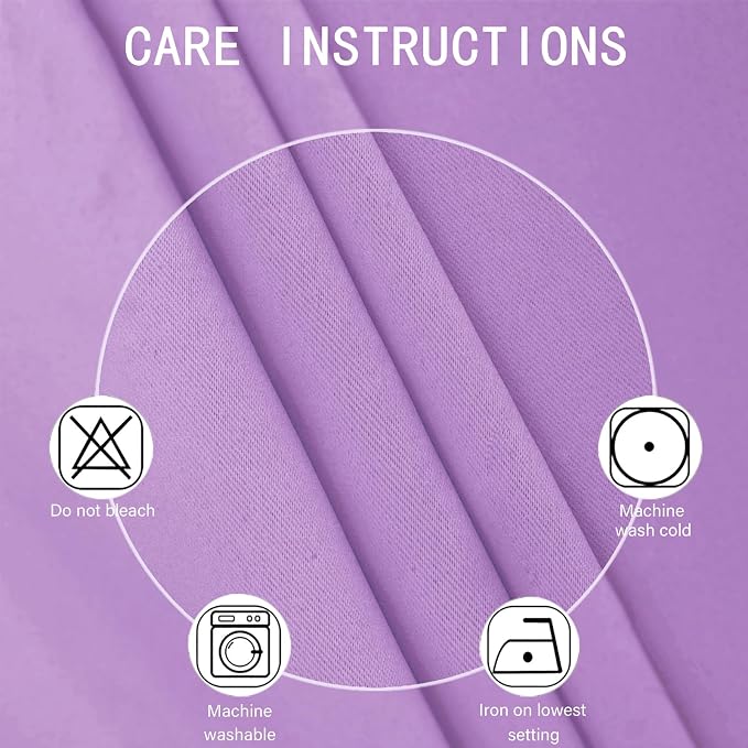 Blackout Curtains 52 x 120 Inch Long Lavender Curtains Set of 2 Panels Room - Image 4